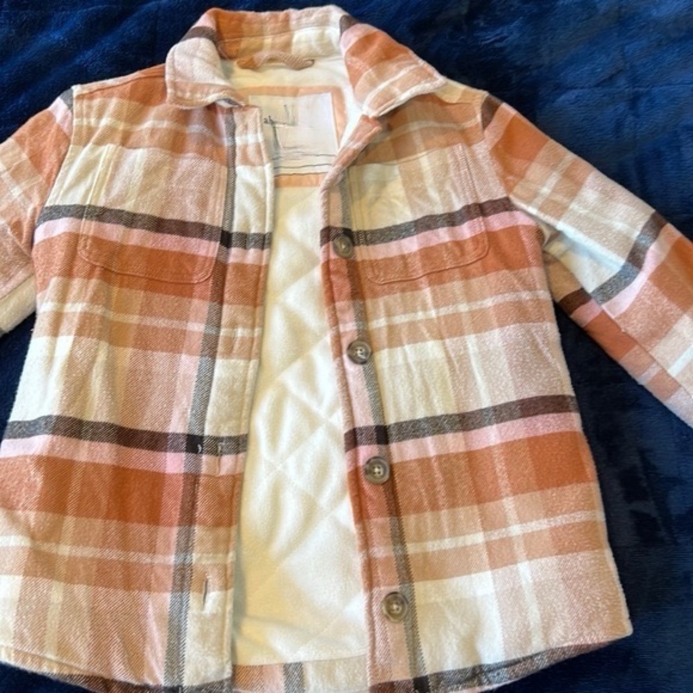 Abercrombie Kids Plaid Button-Up Jacket size 5/6